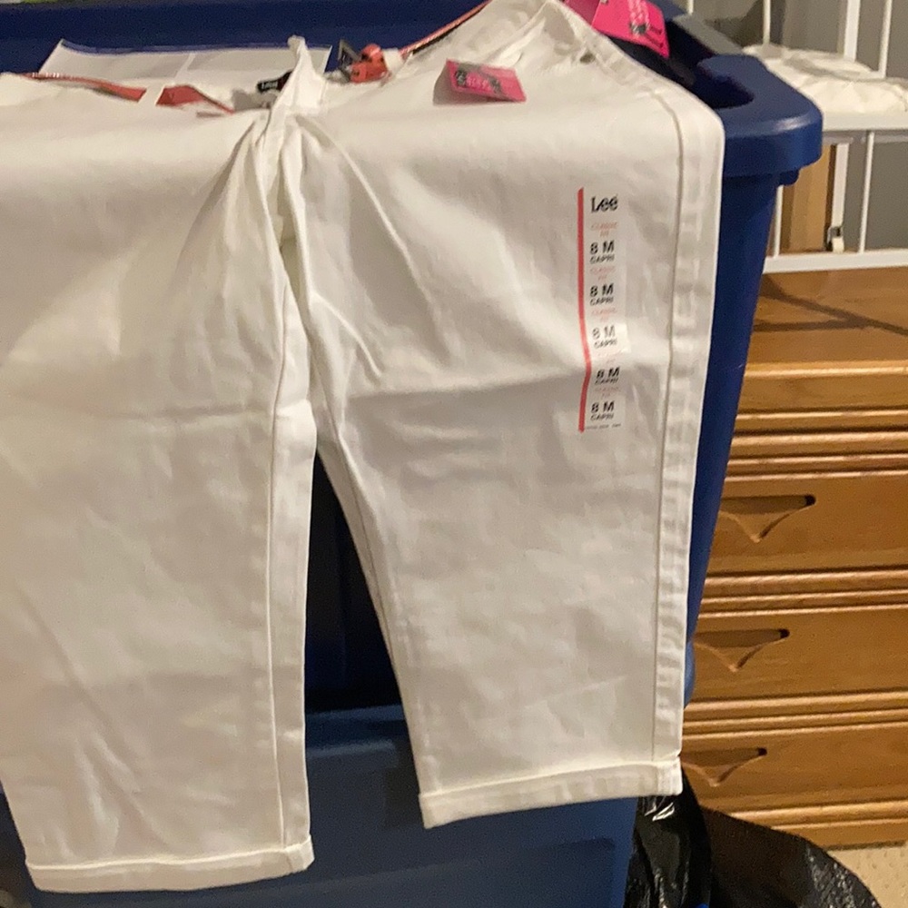 White denim capris